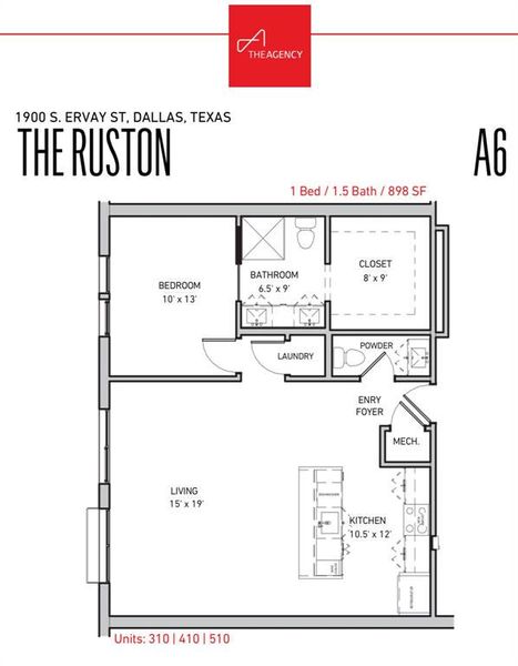 Unit finish out for one bedroom units