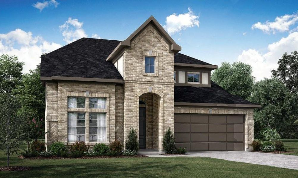 Front exterior of a new home in , Missouri City, TX, highlighting curb appeal (Image 1). Front exterior of a new home in , Missouri City, TX, highlighting curb appeal (Image 1).