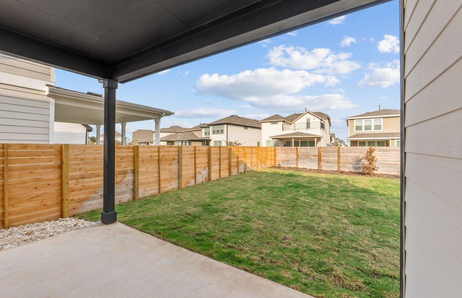 Exterior details and patio area of a home in Horizon Lake, Leander (Image 3). Exterior details and patio area of a home in Horizon Lake, Leander (Image 3).