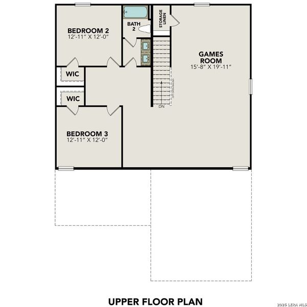 2D floor plan layout of this home in Hannah Heights, Seguin, TX (Image 5).