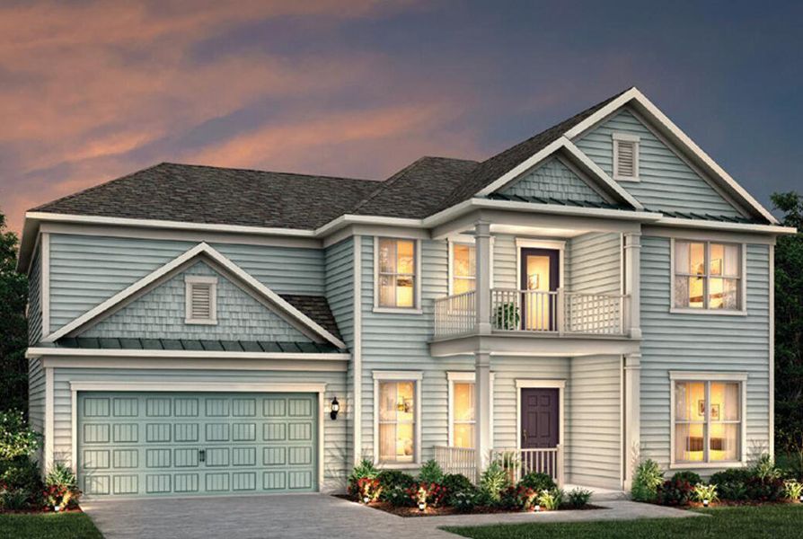 Front exterior of a new home in Sea Island Preserve, Johns Island, SC, highlighting curb appeal (Image 1).