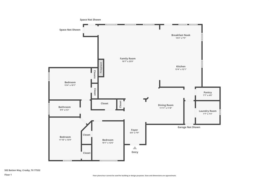 2D floor plan layout of this home in , Crosby, TX (Image 5).