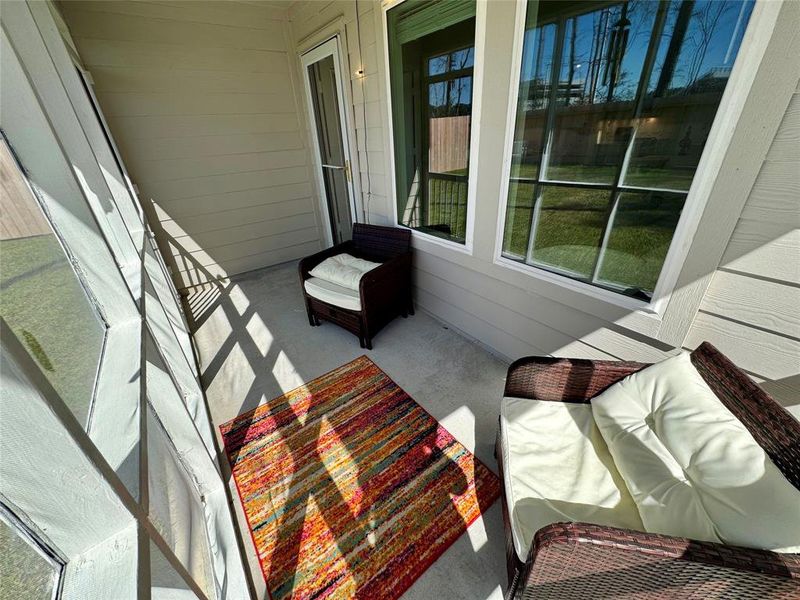 Welcome to the  enclosed screened in porch.