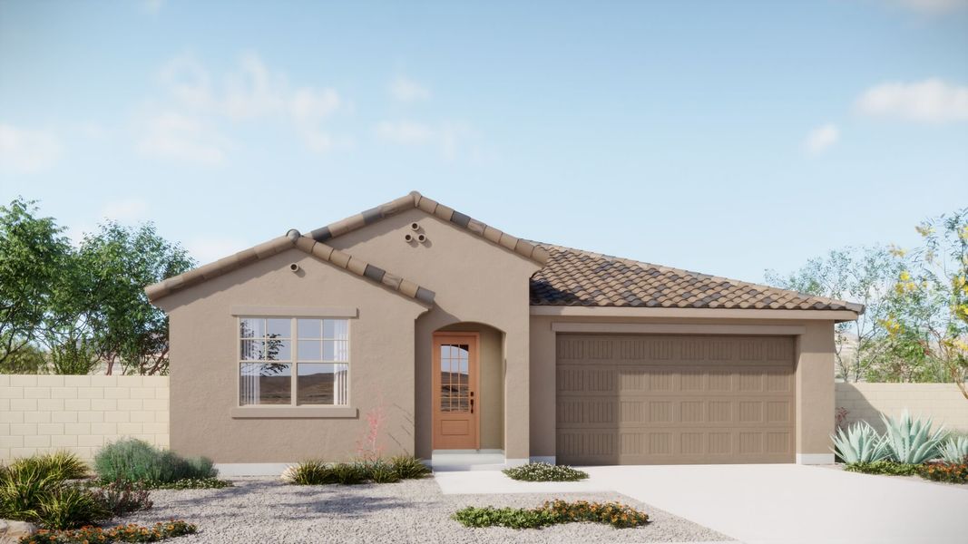 Representative exterior photo of a completed home built from the Aqua by Mattamy Homes in Silverbell Ridge, Tucson, AZ (Image 4).