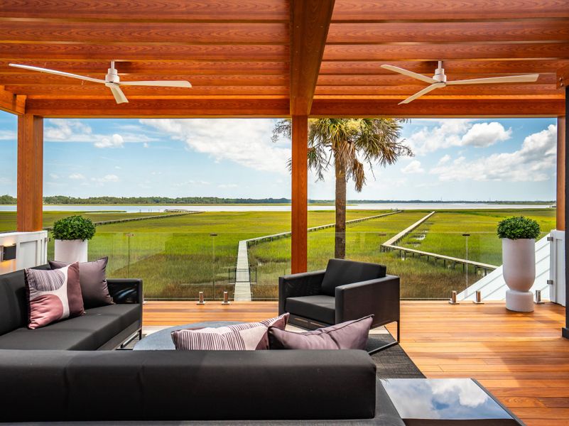 Exterior details and patio area of a home in , Charleston (Image 42). Exterior details and patio area of a home in , Charleston (Image 42).