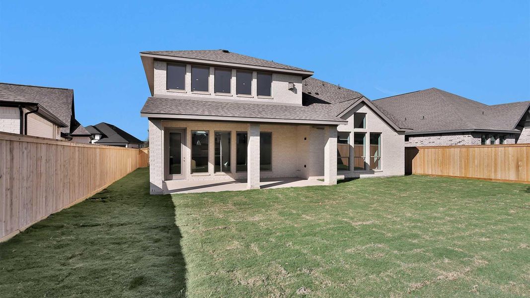 Exterior details and patio area of a home in Bridgeland 55', Cypress (Image 4).