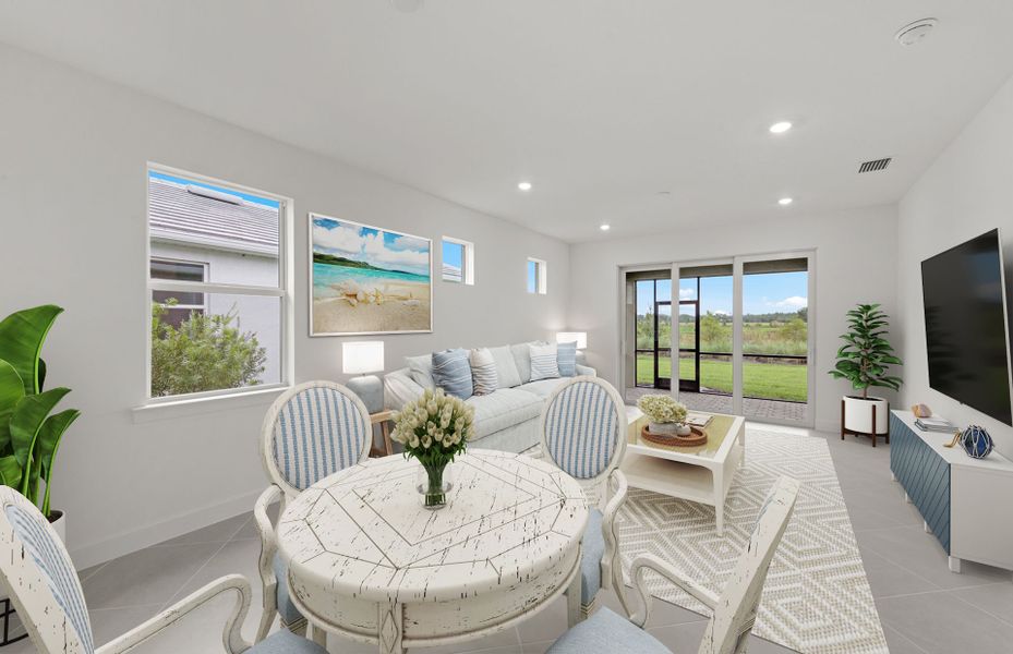 Furnished interior view inside a new home in Del Webb Oak Creek, North Fort Myers (Image 10). Furnished interior view inside a new home in Del Webb Oak Creek, North Fort Myers (Image 10).