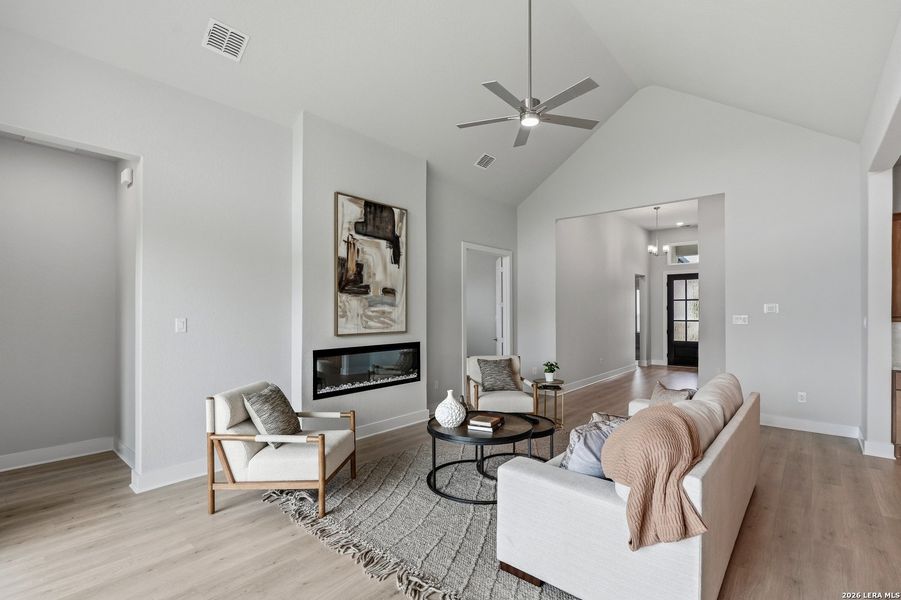 Furnished interior view inside a new home in Potranco Oaks, Castroville (Image 6).