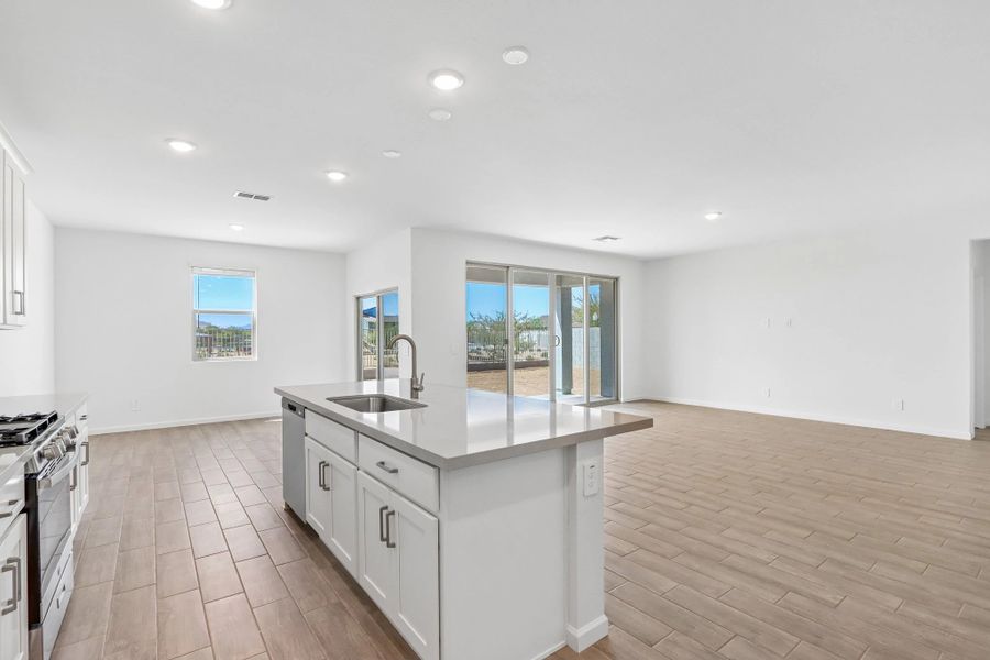 Dining, kitchen and great room
