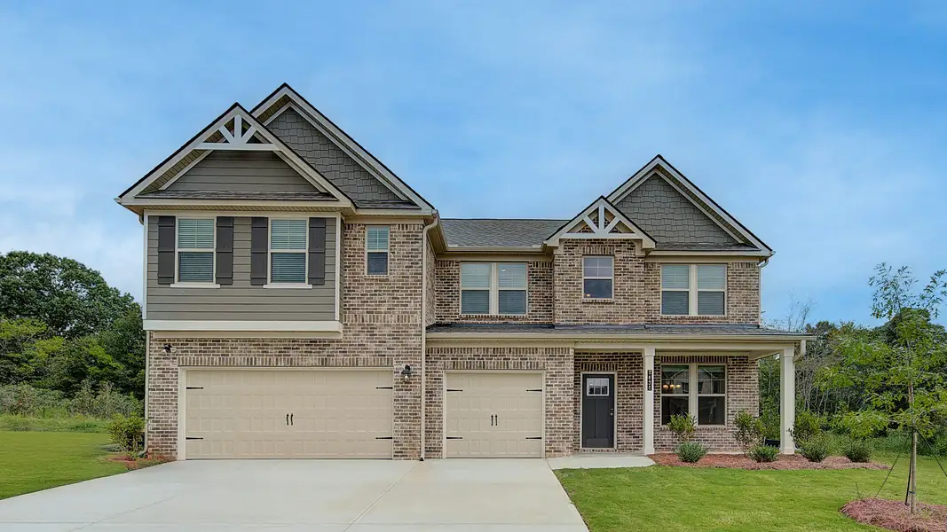 Representative exterior photo of a completed home built from the Rosemary II by DRB Homes in Adagio, Dacula, GA (Image 2).