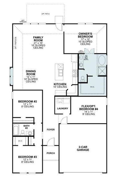 2D floor plan layout of this home in Woodstone, Providence Village, TX (Image 3).
