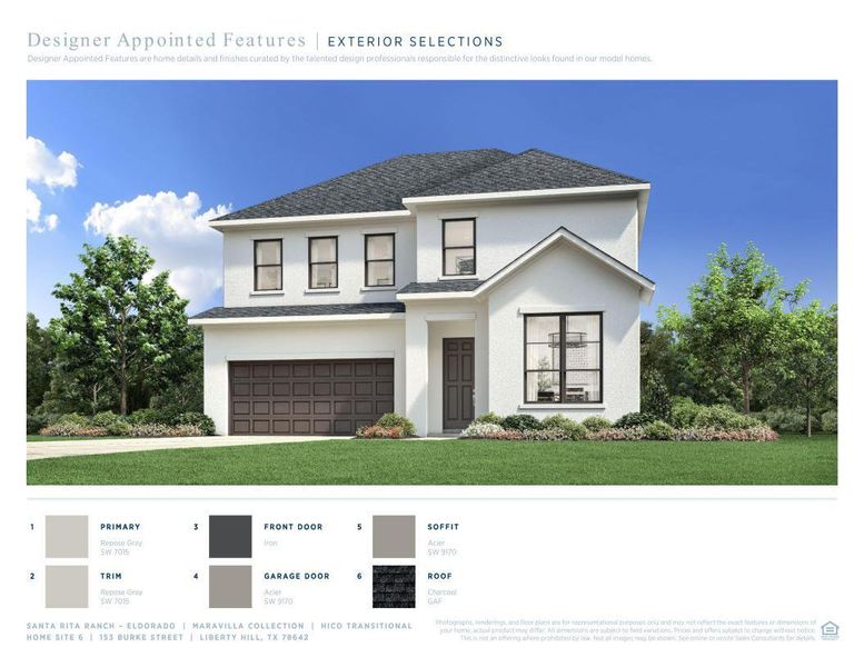 Sample of building materials used in homes in Santa Rita Ranch - Eldorado, Liberty Hill (Image 5).