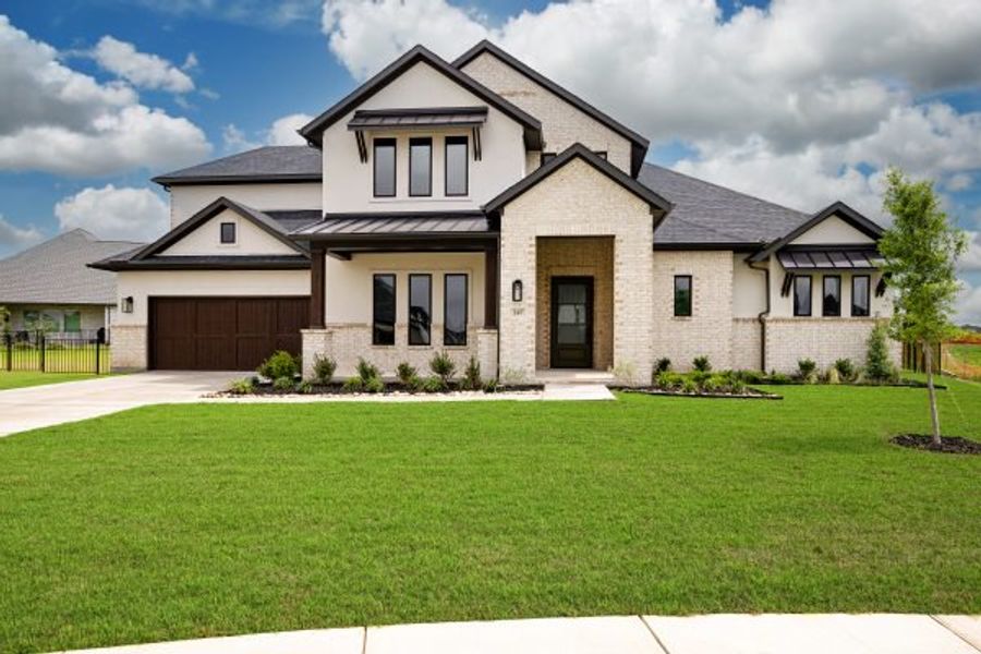 Front exterior of a new home in Heath Golf and Yacht Club, Heath, TX, highlighting curb appeal (Image 36).