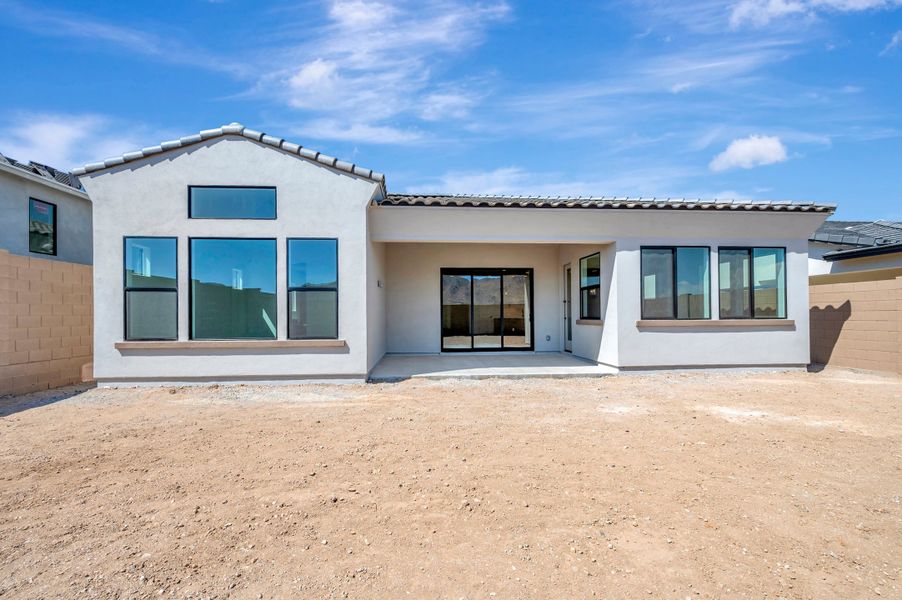 Exterior details and patio area of a home in Skyline at Verrado Regent Hills, Buckeye (Image 3).