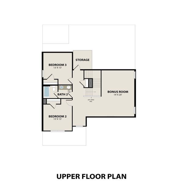 2D floor plan layout of this home in Mercer Meadows, Royse City, TX (Image 4).