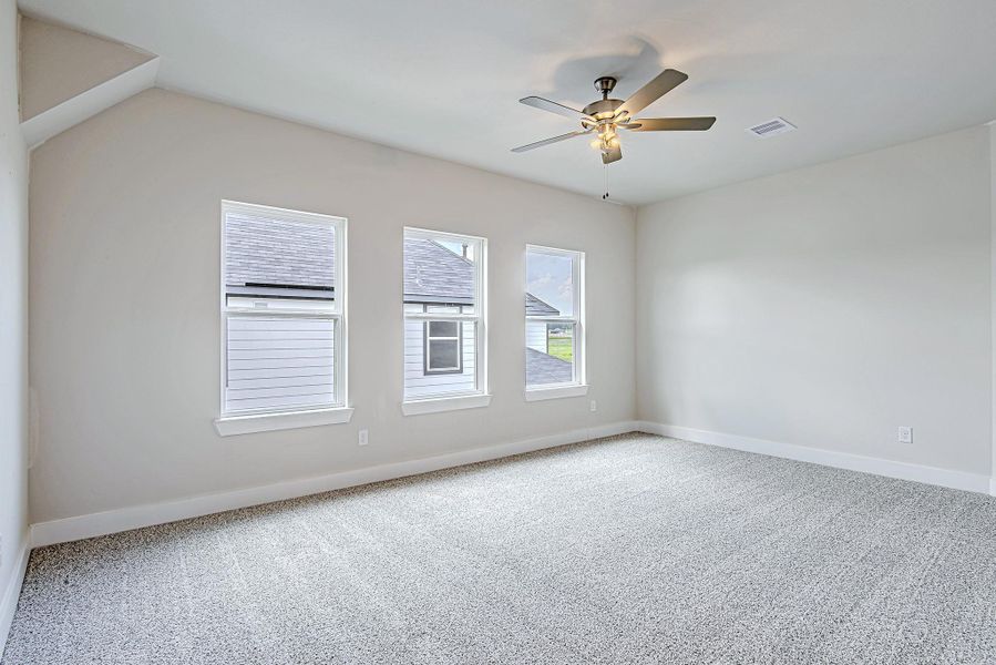 This spacious upstairs game room is a perfect flex space—whether you need a media room, playroom, or casual lounge area. This spacious upstairs game room is a perfect flex space—whether you need a media room, playroom, or casual lounge area.