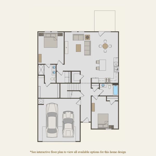 2D floor plan layout for the Starling by Centex in Muller Ridge, Blythewood, SC (Image 4).