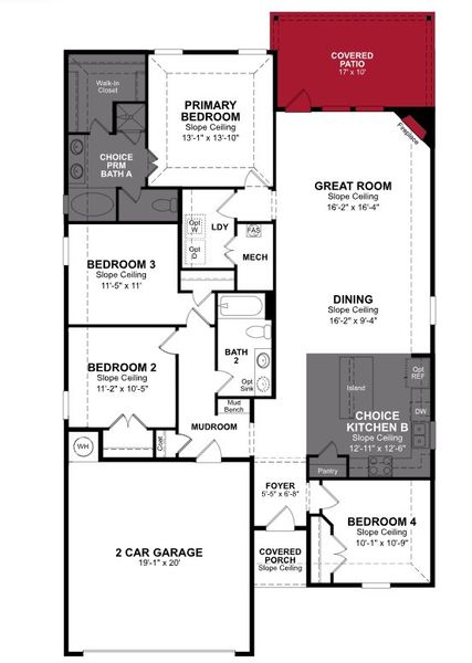 2D floor plan layout of this home in Stark Farms, Denton, TX (Image 4).