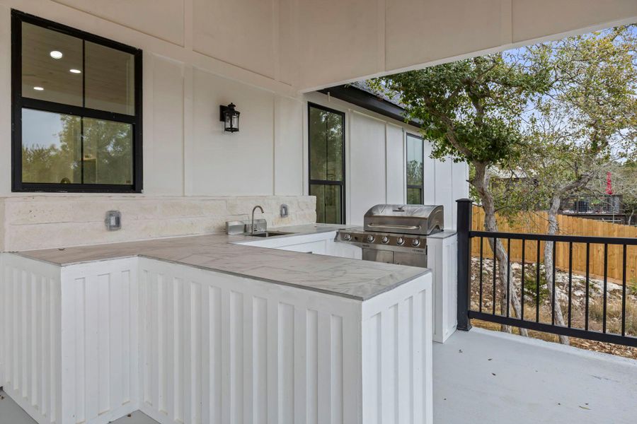 Exterior details and patio area of a home in , Wimberley (Image 20).