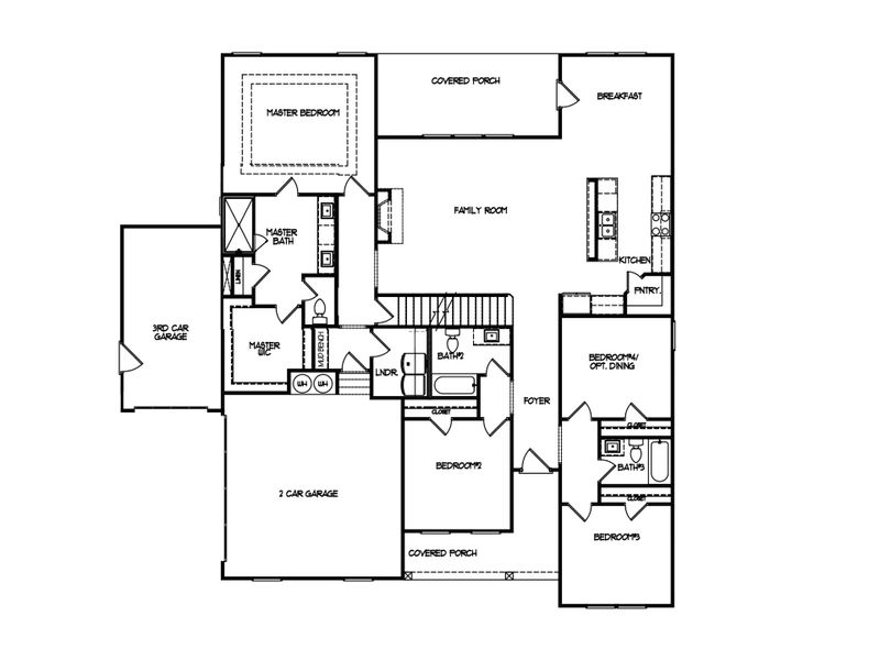2D floor plan layout for the The Rosewood II by My Home Communities in Cotton Creek, Good Hope, GA (Image 3). 2D floor plan layout for the The Rosewood II by My Home Communities in Cotton Creek, Good Hope, GA (Image 3).