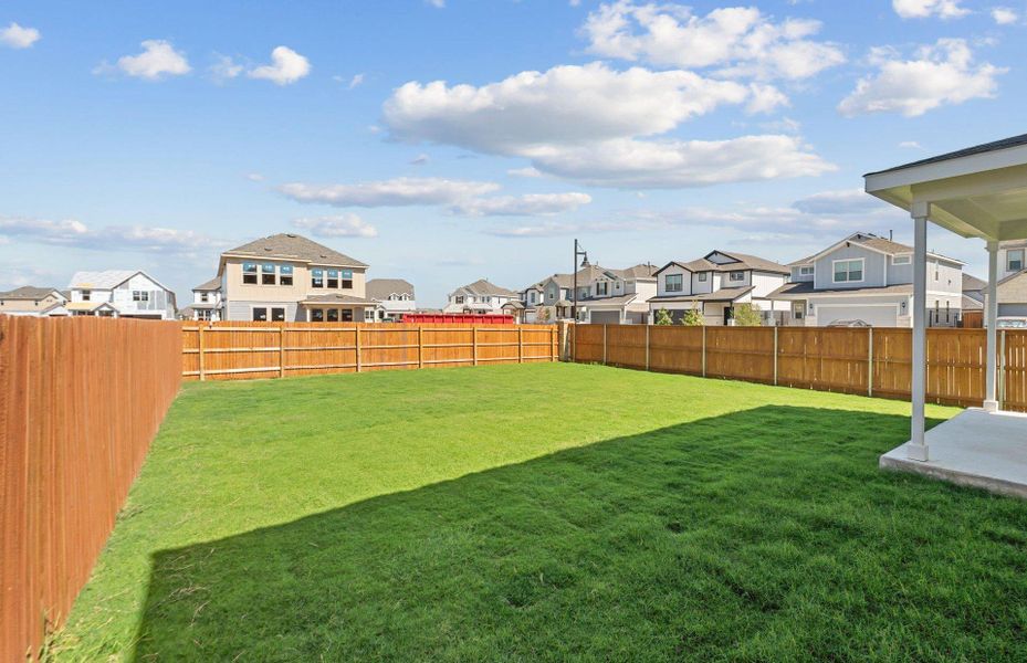 Exterior details and patio area of a home in Santa Rita Ranch, Liberty Hill (Image 3). Exterior details and patio area of a home in Santa Rita Ranch, Liberty Hill (Image 3).