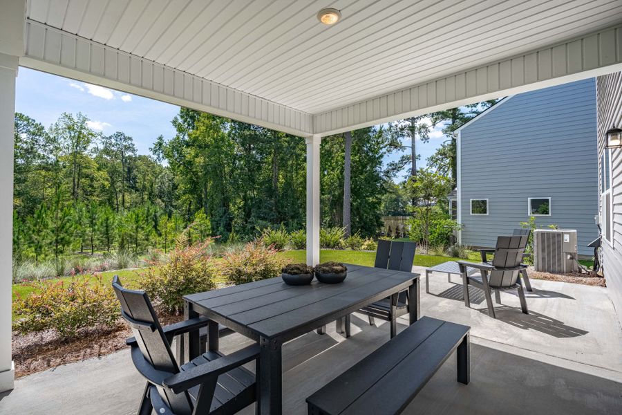 Exterior details and patio area of a home in Grand Arbor, Blythewood (Image 30).