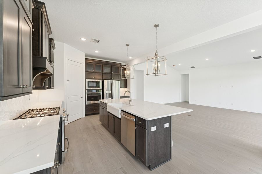 Kitchen with wall oven