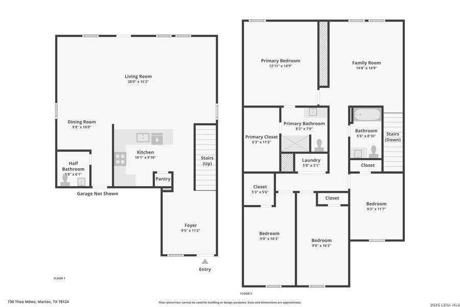 2D floor plan layout of this home in Grace Valley, Marion, TX (Image 4).