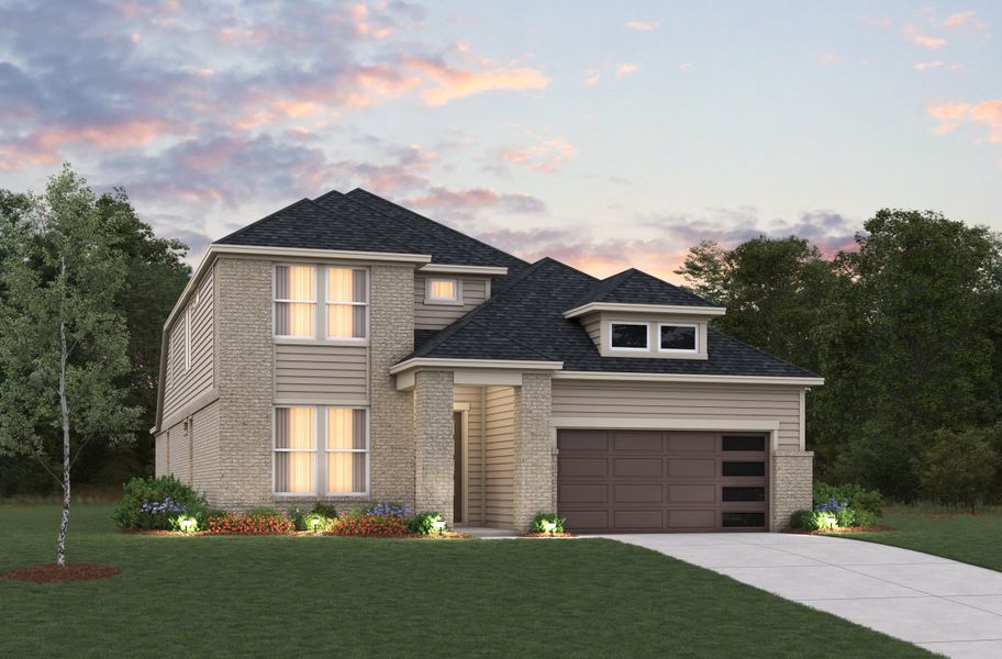 Representative exterior photo of a completed home built from the Sedona by Beazer Homes in Arcadian Estates, Pearland, TX (Image 1). Representative exterior photo of a completed home built from the Sedona by Beazer Homes in Arcadian Estates, Pearland, TX (Image 1).