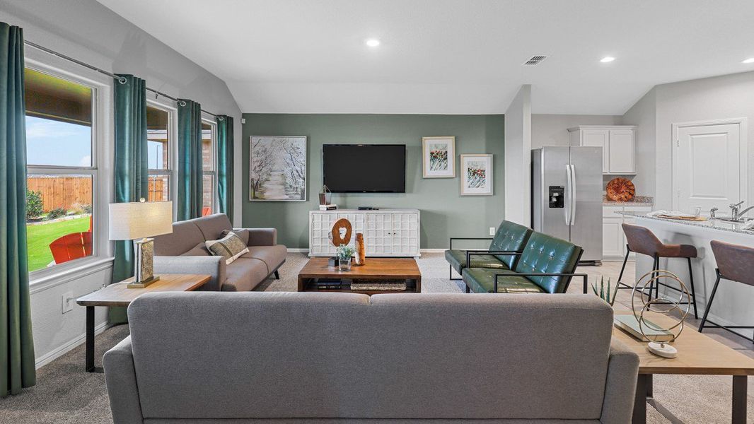 Furnished interior view inside a new home in Lonestar at Liberty Trails, Fort Worth (Image 12). Furnished interior view inside a new home in Lonestar at Liberty Trails, Fort Worth (Image 12).