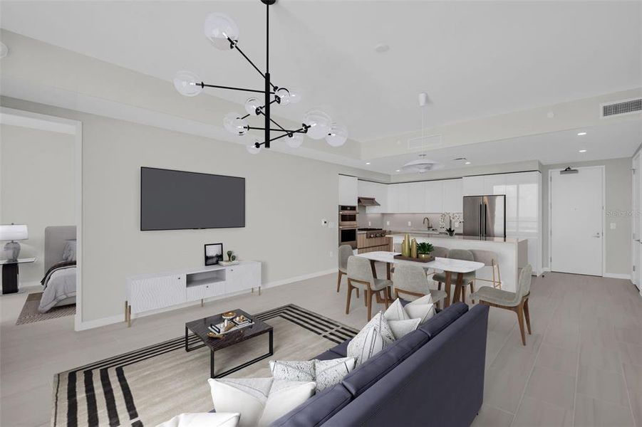 Furnished interior view inside a new home in , St. Petersburg (Image 53).