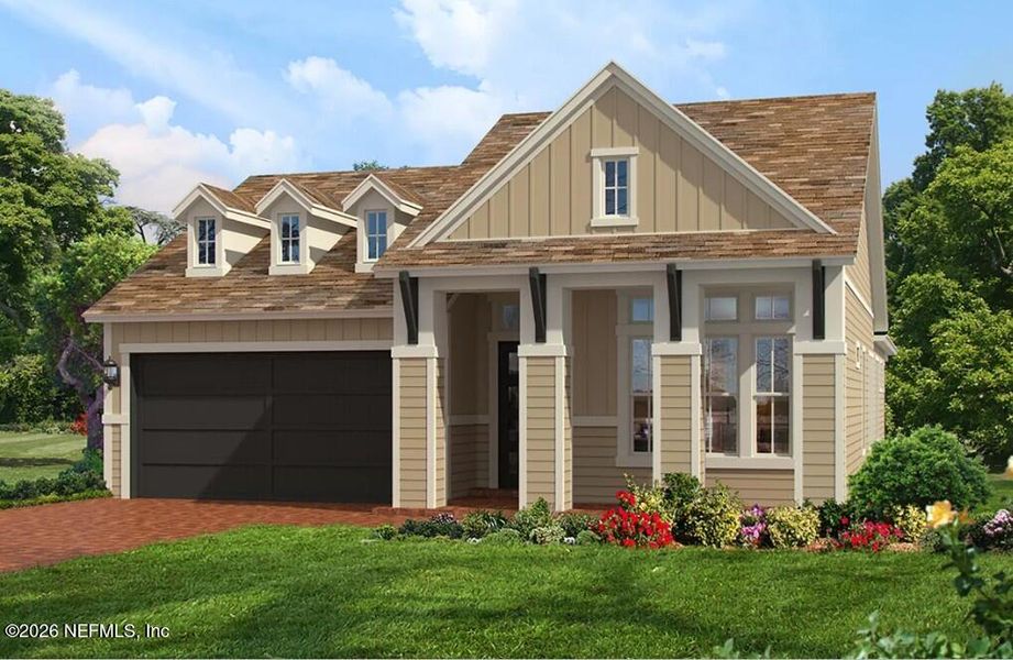 Front exterior of a new home in , Ponte Vedra, FL, highlighting curb appeal (Image 1). Front exterior of a new home in , Ponte Vedra, FL, highlighting curb appeal (Image 1).
