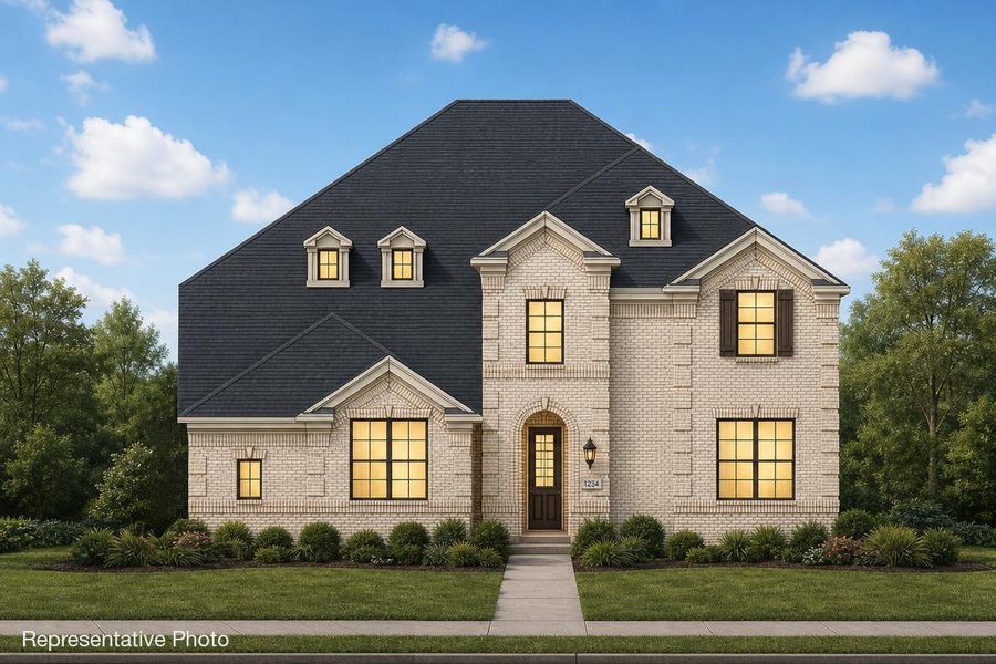Representative exterior photo of a completed home built from the Downton Abbey Estate by Grand Homes in Grand Estates of Anna, Anna, TX (Image 2). Representative exterior photo of a completed home built from the Downton Abbey Estate by Grand Homes in Grand Estates of Anna, Anna, TX (Image 2).