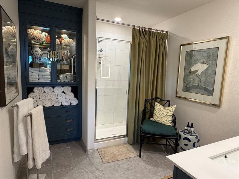 Primary Bath Updated to Add Designer Floor to Ceiling Cabinetry Primary Bath Updated to Add Designer Floor to Ceiling Cabinetry