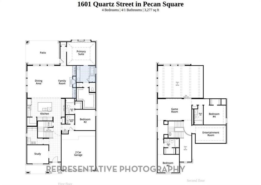 2D floor plan layout of this home in Pecan Square, Northlake, TX (Image 2).