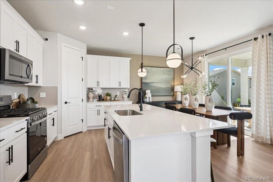 Furnished interior view inside a new home in Coyote Creek, Fort Lupton (Image 17). Furnished interior view inside a new home in Coyote Creek, Fort Lupton (Image 17).
