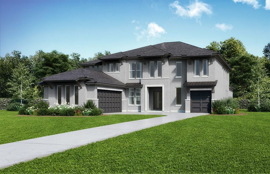 Representative exterior photo of a completed home built from the Amalfi by Landon Homes in Lexington Frisco, Frisco, TX (Image 10). Representative exterior photo of a completed home built from the Amalfi by Landon Homes in Lexington Frisco, Frisco, TX (Image 10).