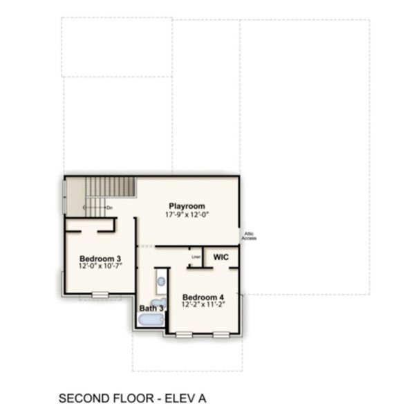 2D floor plan layout of this home in White Oak, Arlington, TN (Image 3).