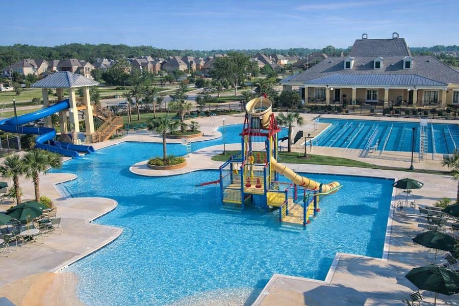 Resort-style amenities including pools, splash pads, fitness centers, trails, parks, and year-round community events. Zoned to Fort Bend ISD.