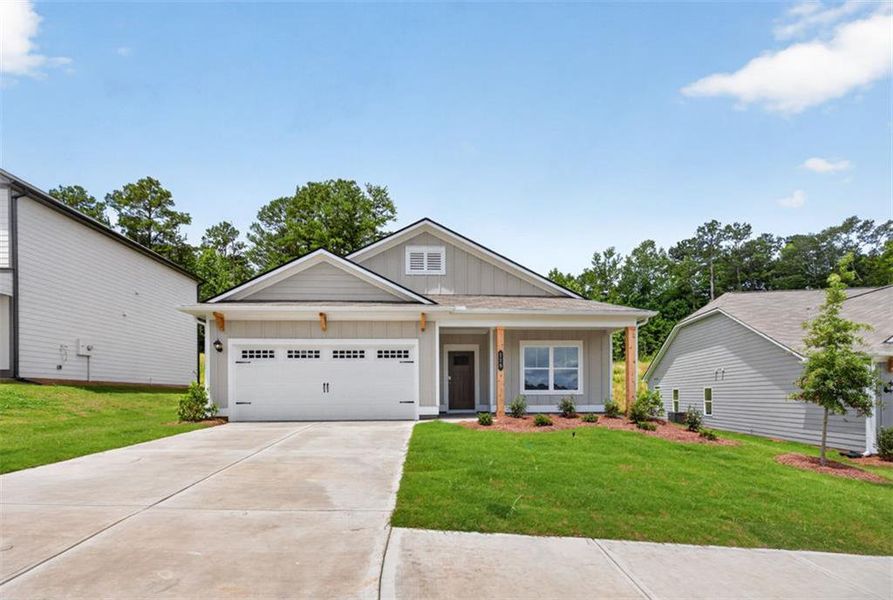 Front exterior of a new home in Summerfield Place, Carrollton, GA, highlighting curb appeal (Image 1). Front exterior of a new home in Summerfield Place, Carrollton, GA, highlighting curb appeal (Image 1).