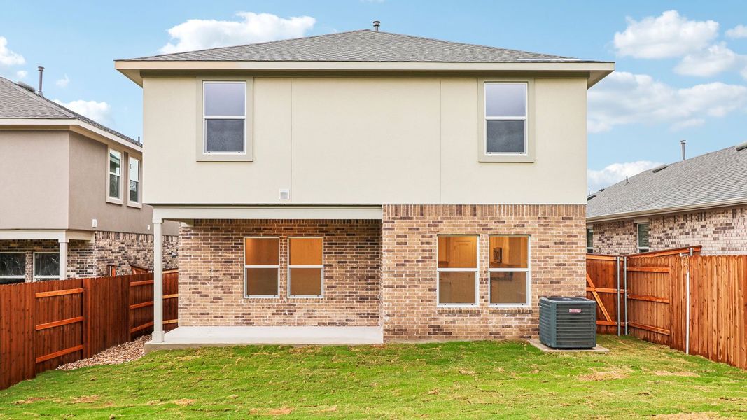 Exterior details and patio area of a home in Bar W Ranch, Leander (Image 21).