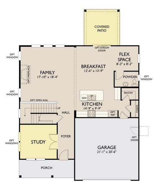 2D floor plan layout of this home in Watson Hill, Summerville, SC (Image 5).