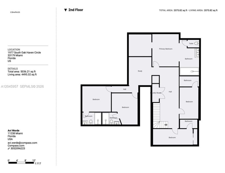 2D floor plan layout of this home in , Miami, FL (Image 4).