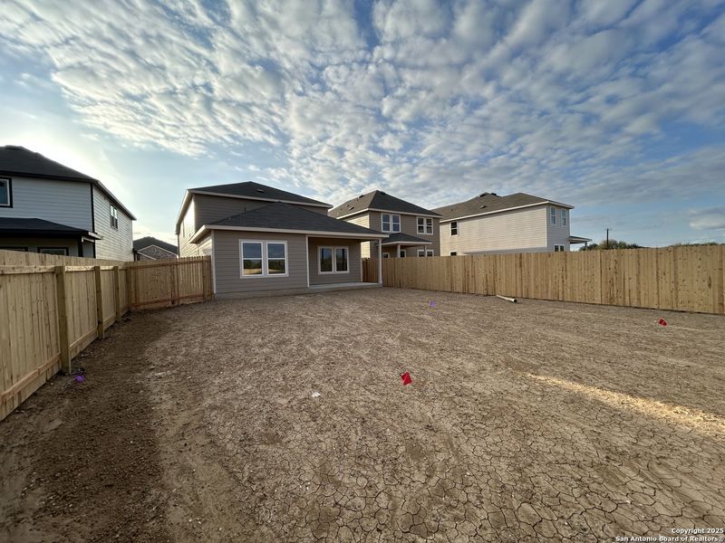 Exterior details and patio area of a home in Meadows at Hennersby Hollow 40's, San Antonio (Image 2). Exterior details and patio area of a home in Meadows at Hennersby Hollow 40's, San Antonio (Image 2).