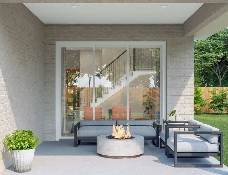 Exterior details and patio area of a home in Evergrove, Richmond (Image 2). Exterior details and patio area of a home in Evergrove, Richmond (Image 2).