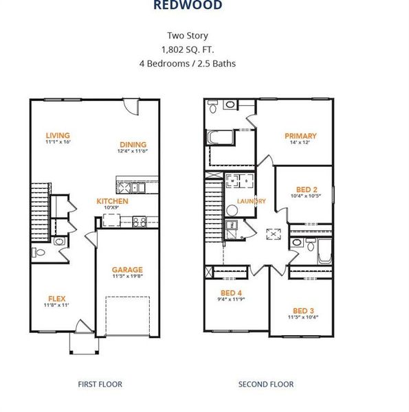 2D floor plan layout of this home in Treaty Oak, Granbury, TX (Image 4).