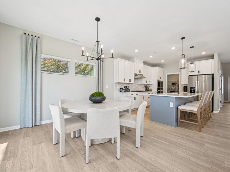 Dining area in the Johnson floorplan at a Meritage Homes community in Raleigh, NC.