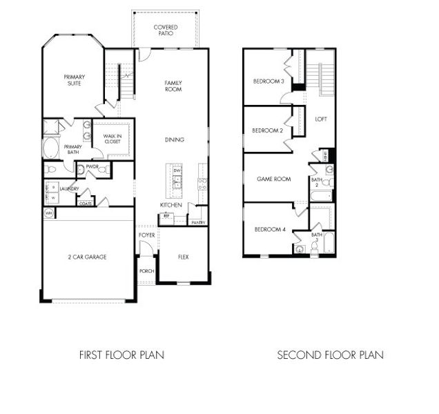 2D floor plan layout of this home in Sundance Cove - Classic Series, Crosby, TX (Image 3).