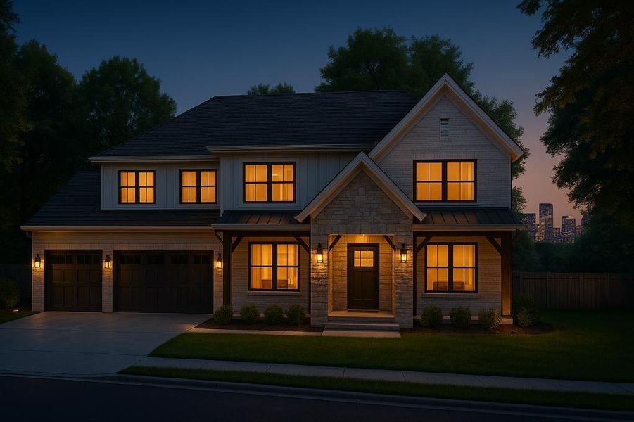 Front exterior of a new home in , Atlanta, GA, highlighting curb appeal (Image 1).