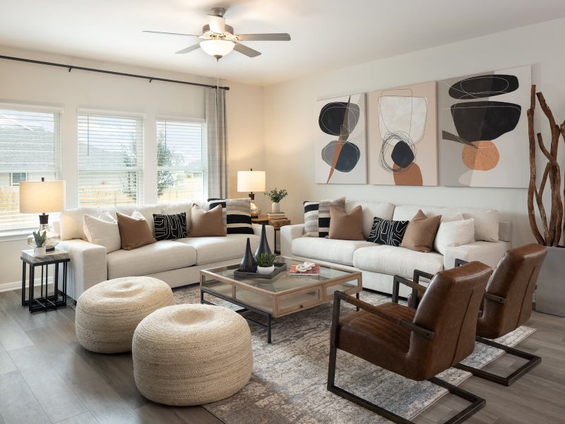 Furnished interior view inside a new home in Riverbend at Double Eagle - Reserve Collection, Cedar Creek (Image 6).